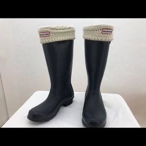 Navy hunter boots
